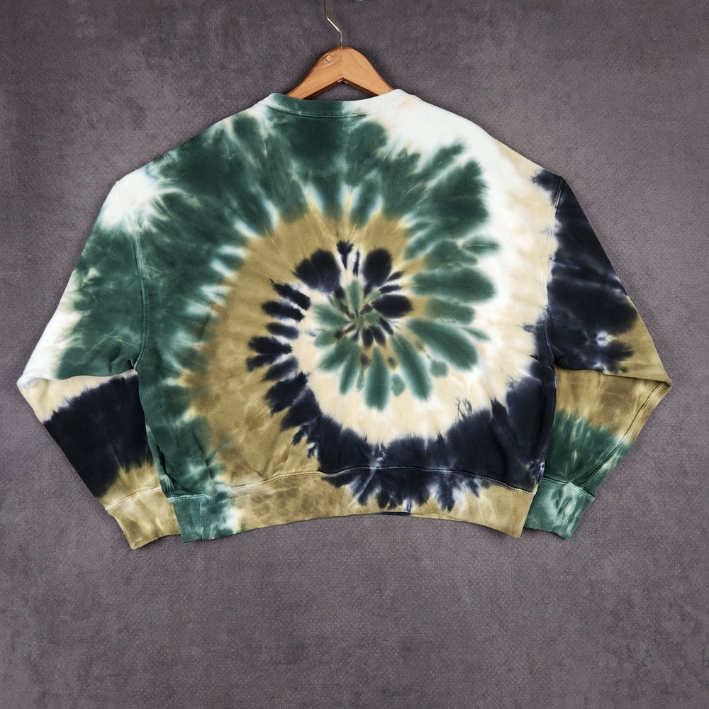 Polo Ralph Lauren Sweatshirt Womens Large Green Tie Dye Crew Neck Pullover Pony - Picture 2 of 8